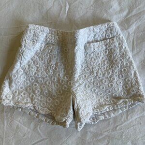 Rachel Riley Girls White Eyelet Shorts, Size 3
